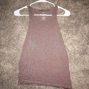 Light pink tank top with black stripes